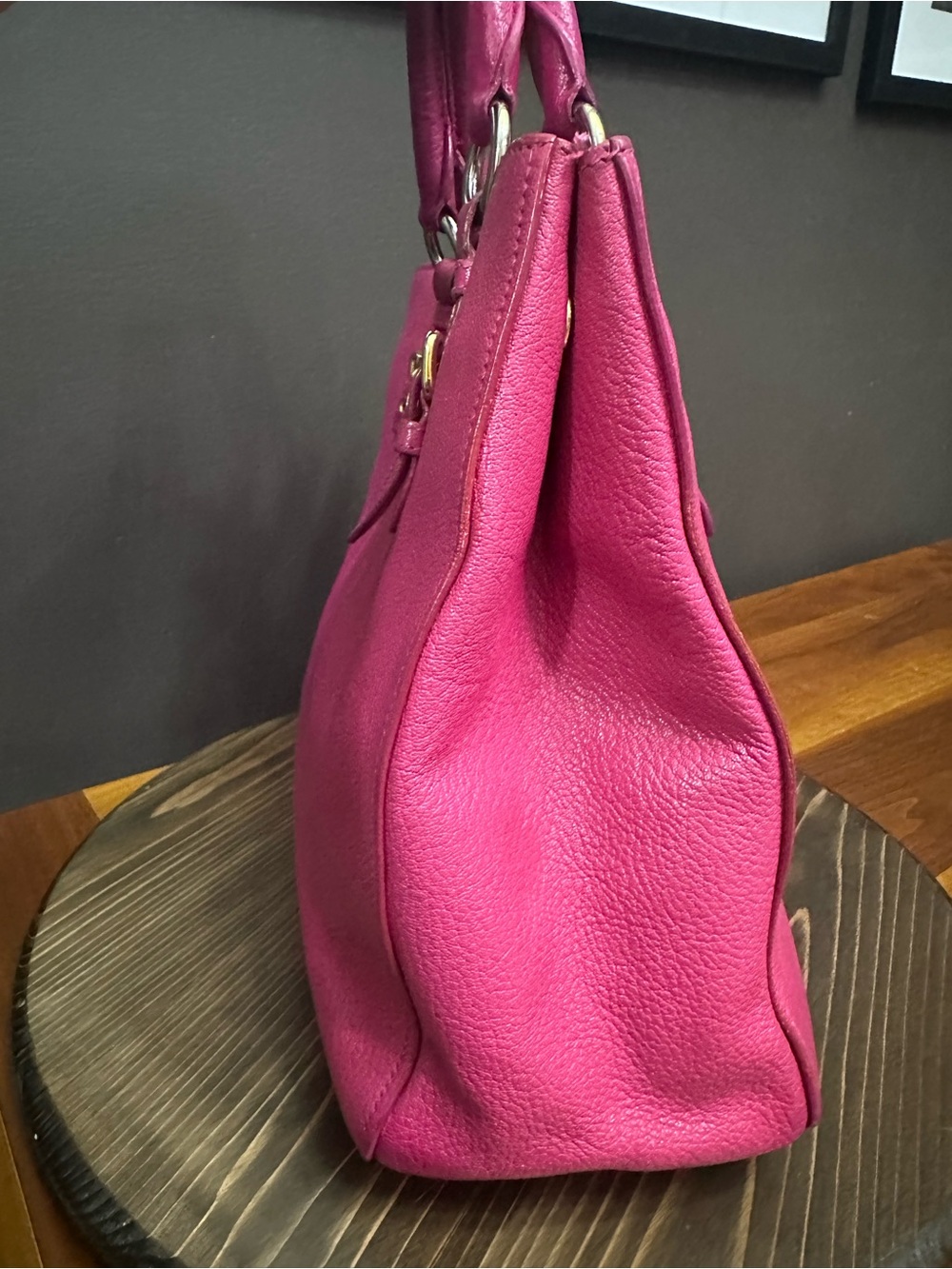 Miu Miu Pink Madras Leather Tote / Crossbody Bag - Picture 9 of 14